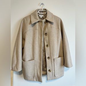 Topshop Womens Oatmeal Beige Color Oregon Car Coat Casual Jacket Size US Size 4